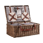 Providence Picnic Basket for 4, (Taupe Willow with Grey & White Striped Lining)