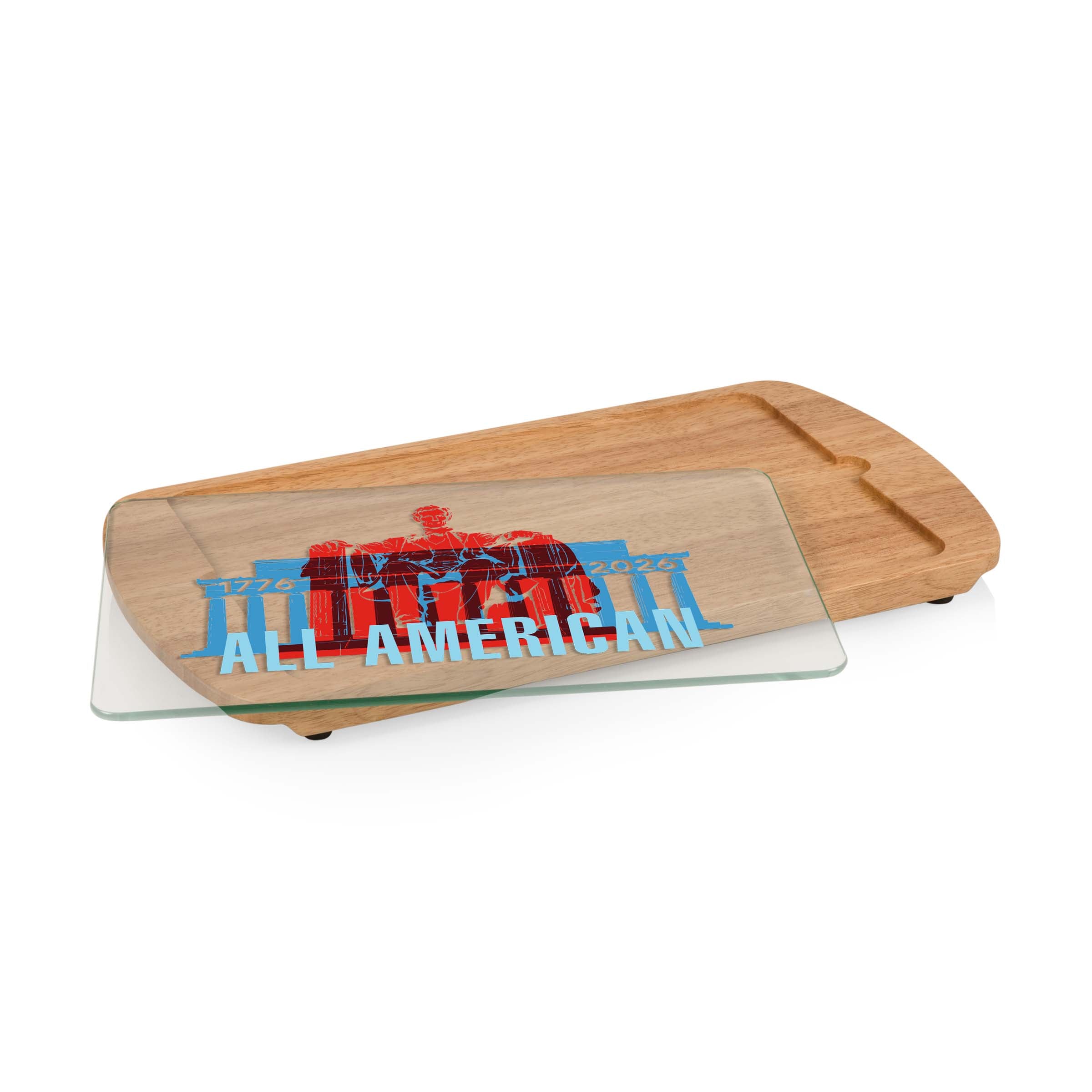 America250 - Billboard Glass Top Serving Tray-Picnic Time Family of Brands