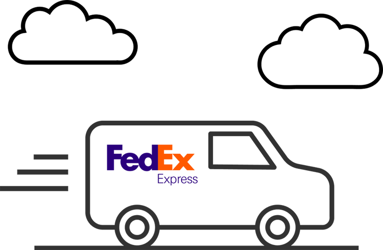 Illustration of FedEx van