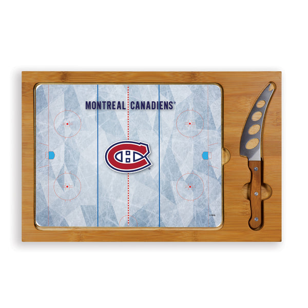Montreal Canadiens Hockey Rink - Icon Glass Top Cutting Board & Knife Set