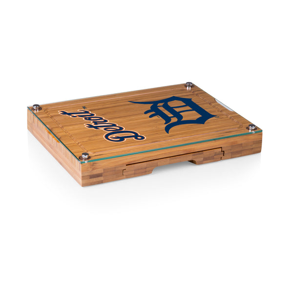 Detroit Tigers - Concerto Glass Top Cheese Cutting Board & Tools Set