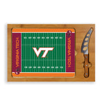 Virginia Tech Hokies Football Field - Icon Glass Top Cutting Board & Knife Set