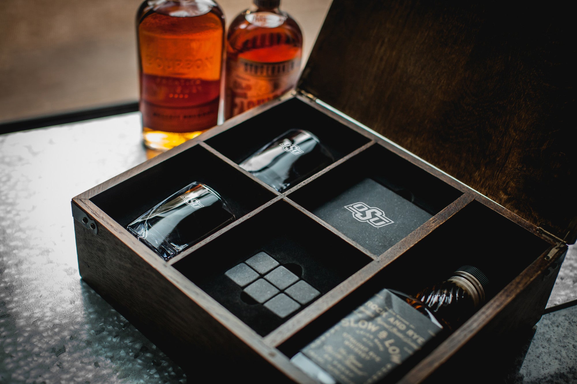 Oklahoma State Cowboys - Whiskey Box Gift Set