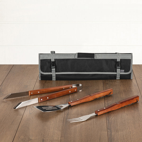 Williams Sonoma Black-Handled BBQ Tool Set with Storage Case