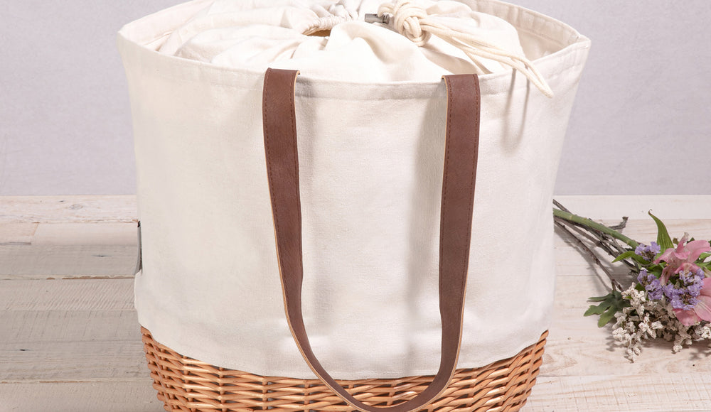 Coronado Canvas and Willow Basket Tote
