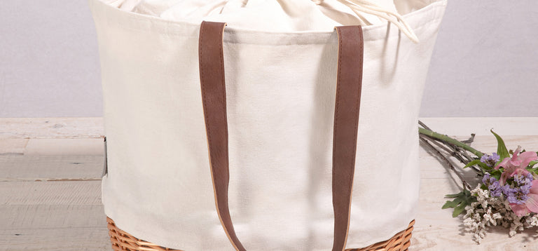 Coronado Canvas and Willow Basket Tote