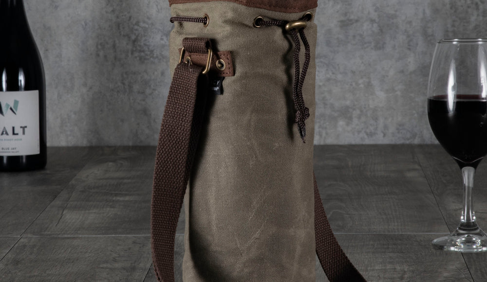 Waxed Canvas Wine Tote