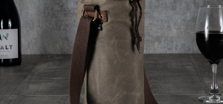 Waxed Canvas Wine Tote
