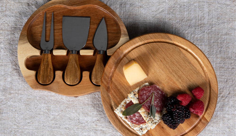 Acacia Brie Cheese Cutting Board & Tools Set