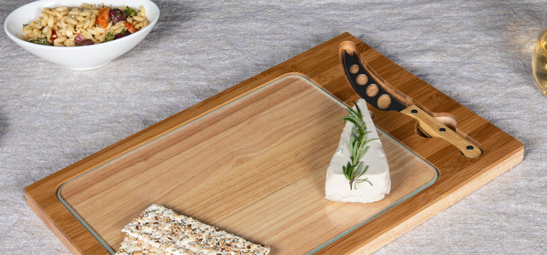 Icon Glass Top Cutting Board & Knife Set