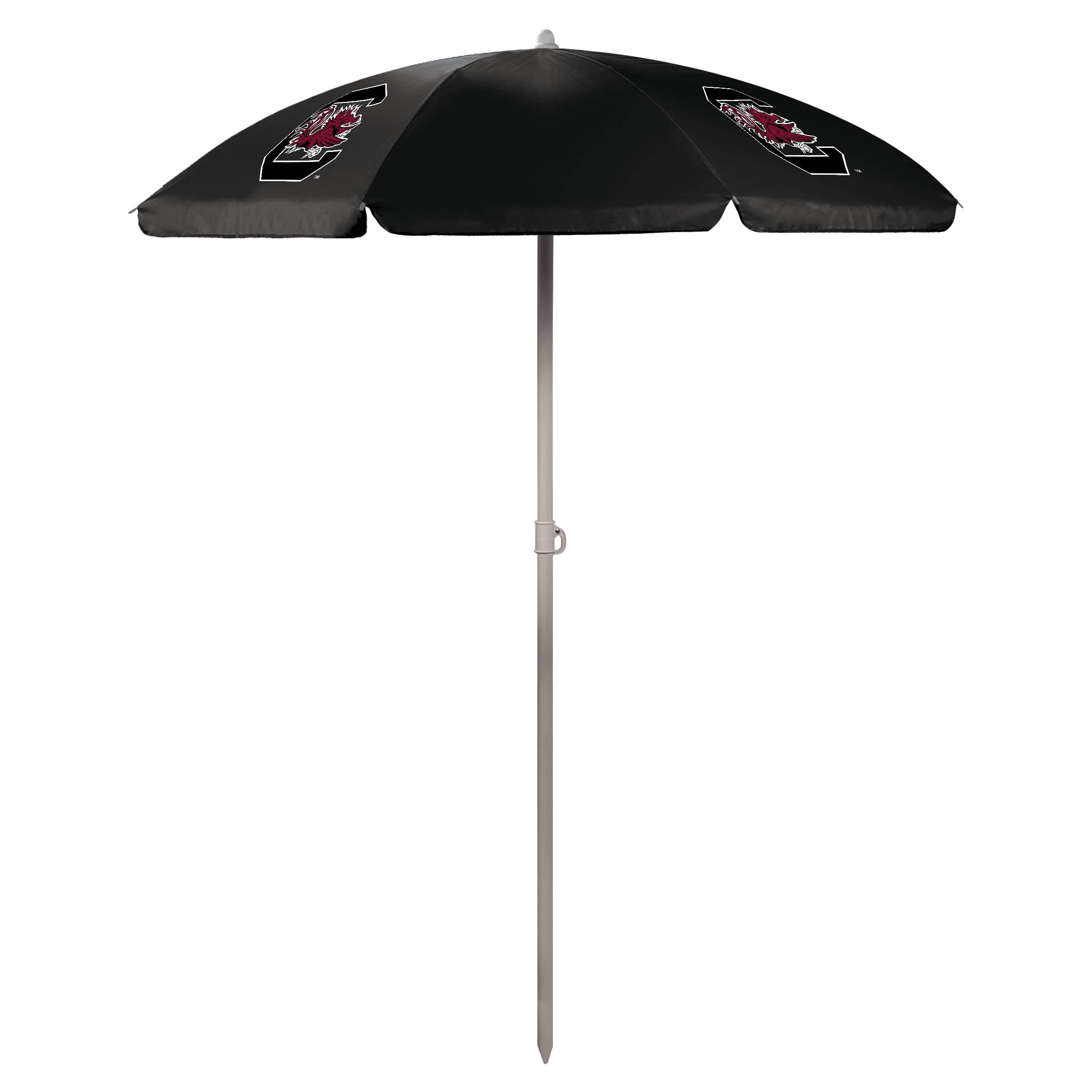 Picnic Time South Carolina Gamecocks 5.5 Ft. Portable Beach Umbrella, Black
