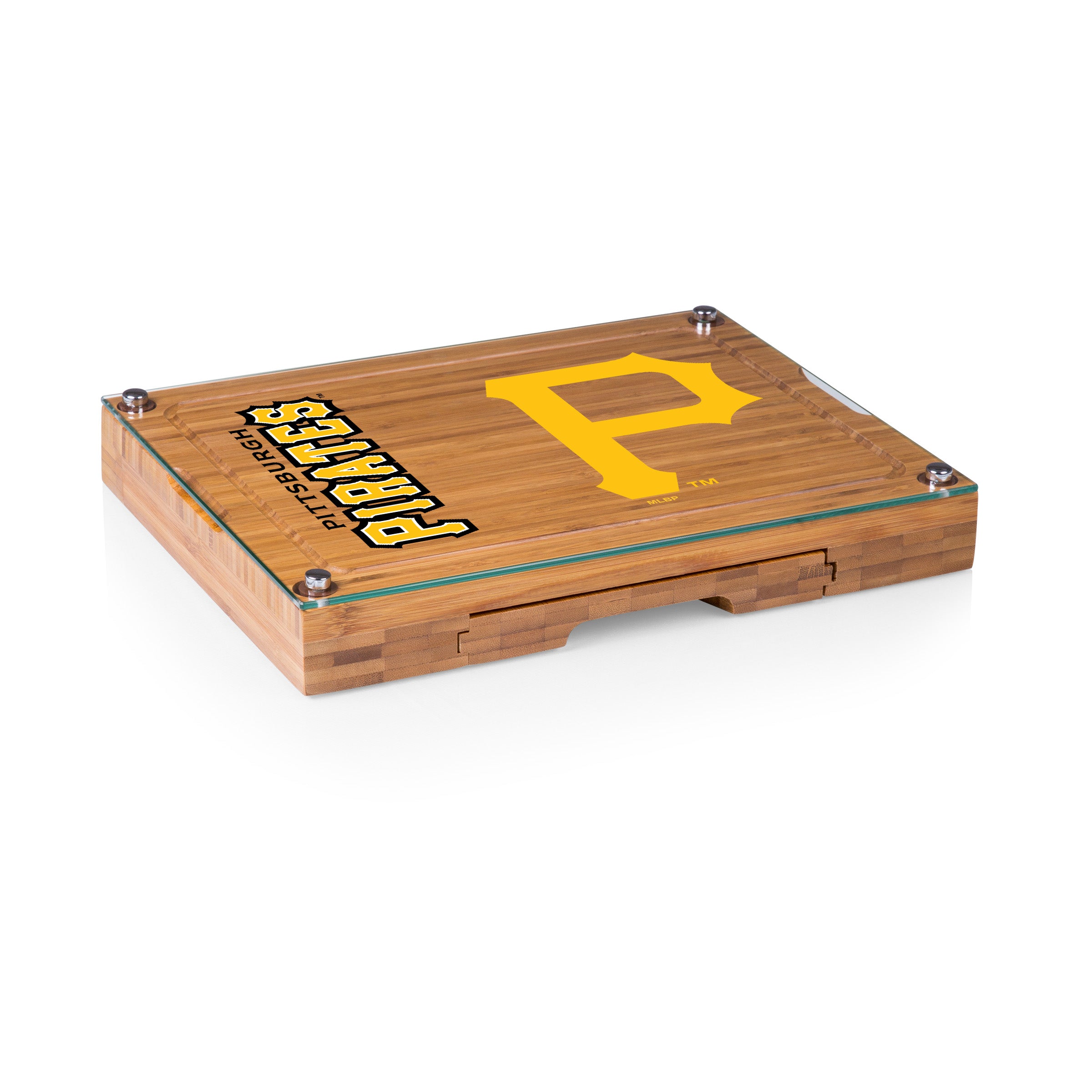 Pittsburgh Pirates - Concerto Glass Top Cheese Cutting Board & Tools Set-Picnic Time Family of Brands