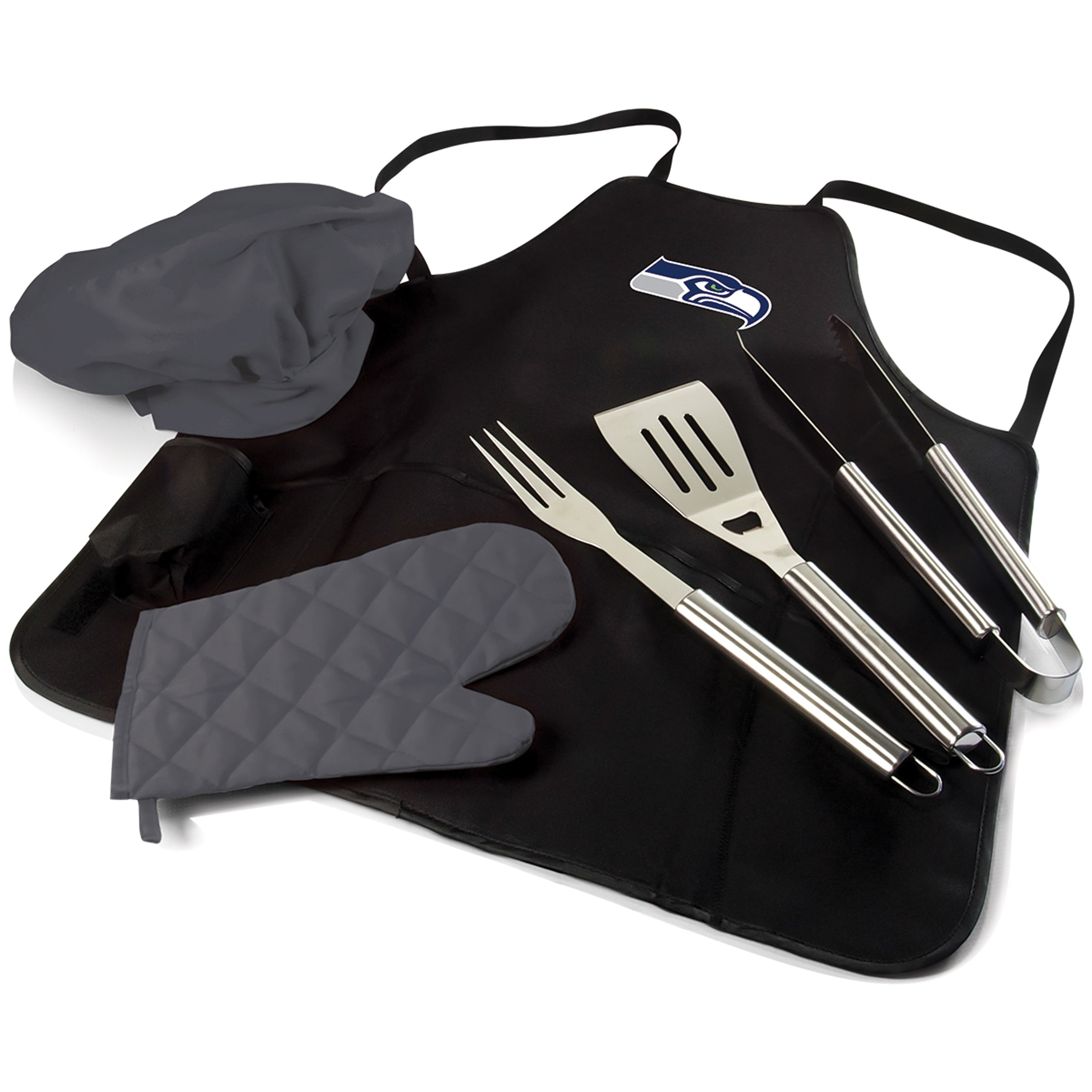 Seattle Seahawks - BBQ Apron Tote Pro Grill Set-Picnic Time Family of Brands