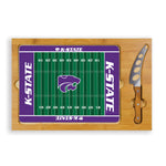 Kansas State Wildcats Football Field - Icon Glass Top Cutting Board & Knife Set