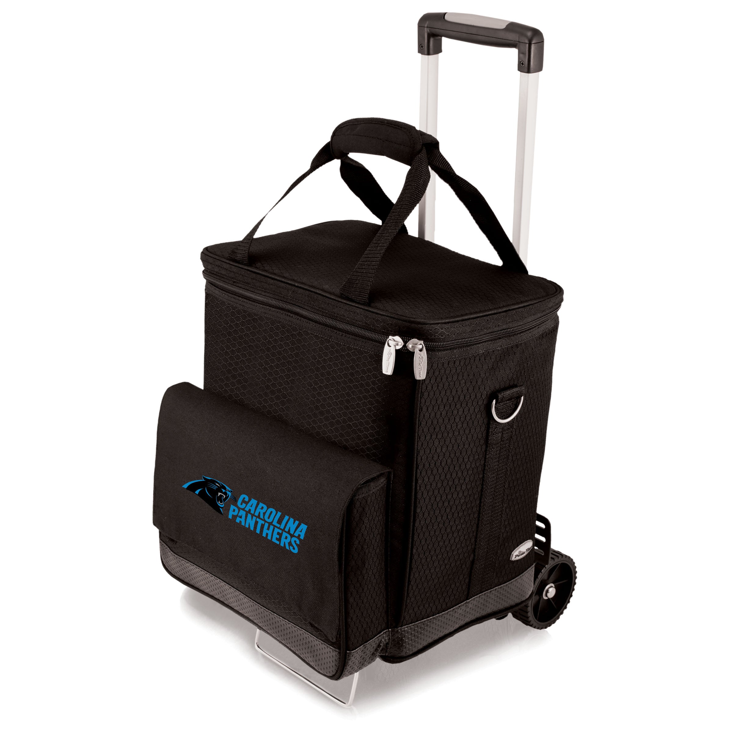 Carolina Panthers - Cellar 6-Bottle Wine Carrier & Cooler Tote with Trolley-Picnic Time Family of Brands