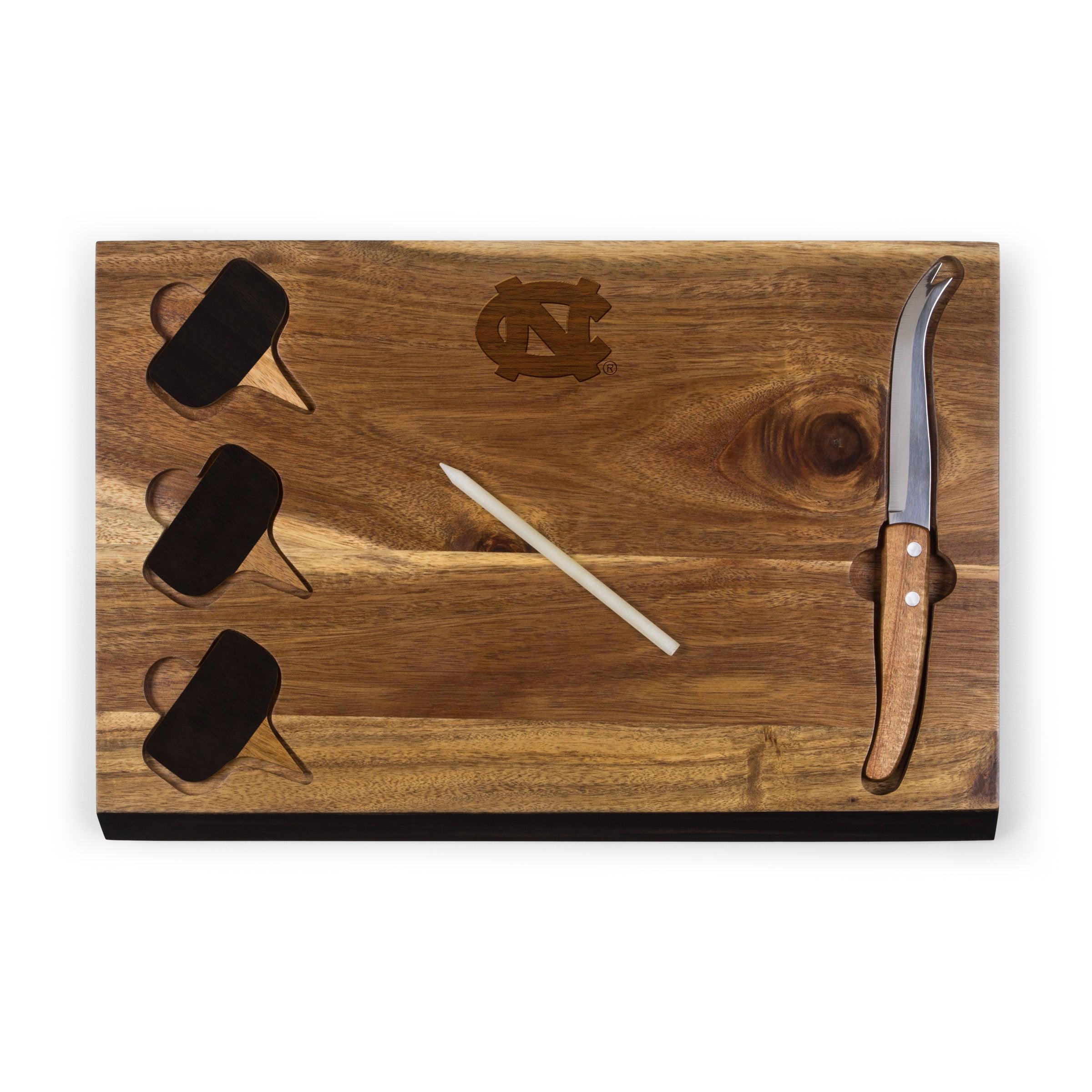 North Carolina Tar Heels - Delio Acacia Cheese Cutting Board & Tools Set-Picnic Time Family of Brands