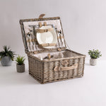 Picnic Basket Set for 2, Taupe Willow with Cream Accents-Picnic Time Family of Brands