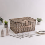 Picnic Basket Set for 2, Taupe Willow with Cream Accents-Picnic Time Family of Brands