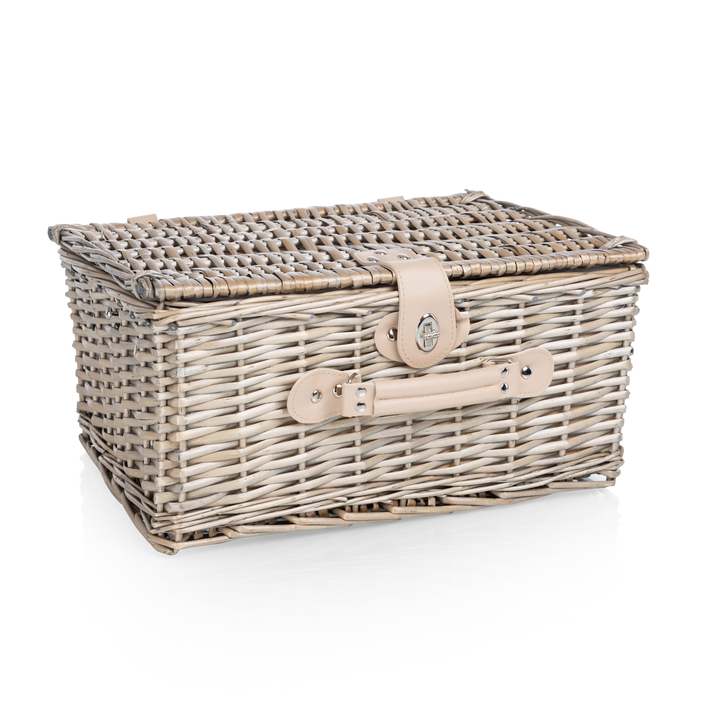 Picnic Basket Set for 2, Taupe Willow with Cream Accents-Picnic Time Family of Brands