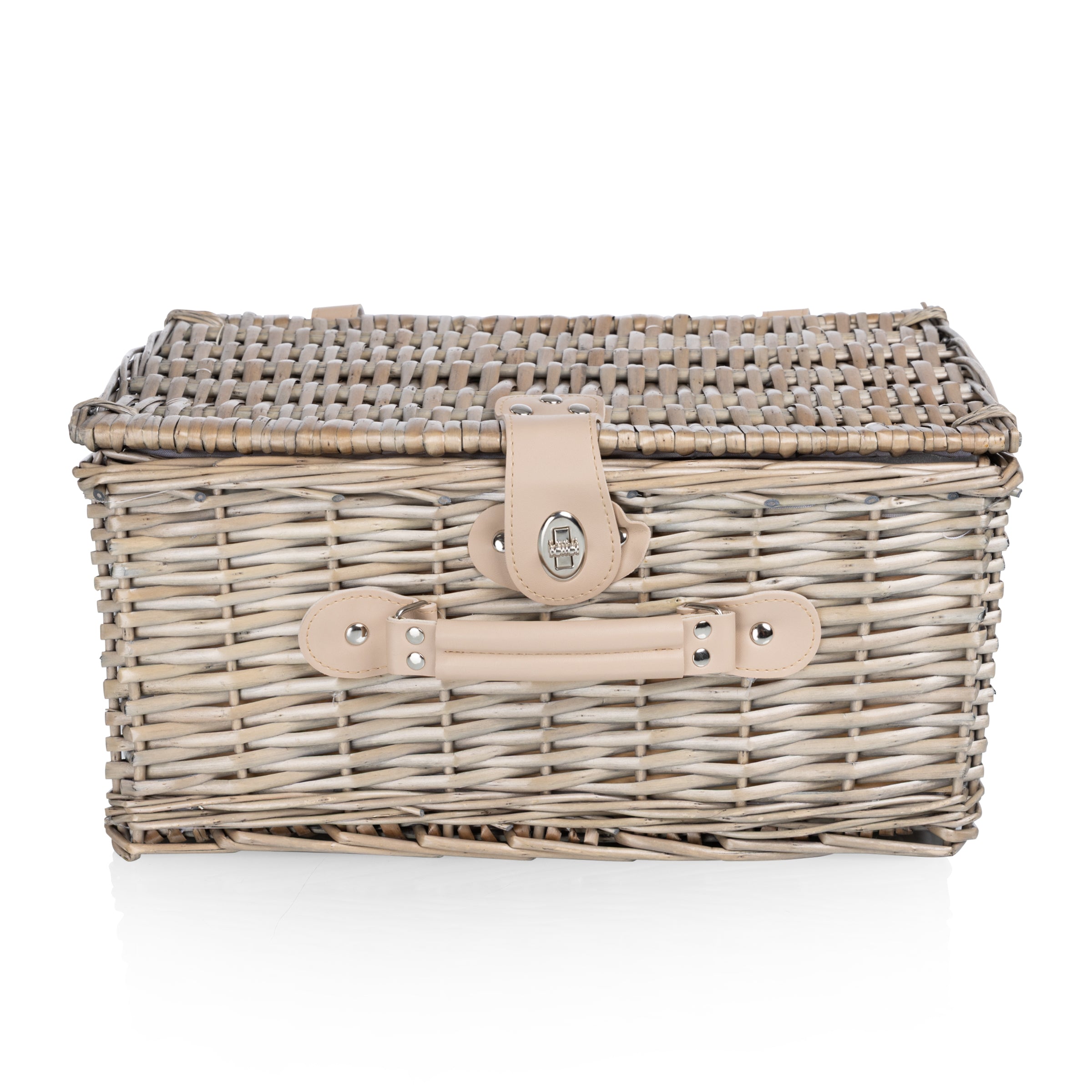 Picnic Basket Set for 2, Taupe Willow with Cream Accents-Picnic Time Family of Brands