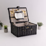 Picnic Basket Set for 2, Black Willow with Beige Accents-Picnic Time Family of Brands