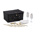 Picnic Basket Set for 2, Black Willow with Beige Accents-Picnic Time Family of Brands