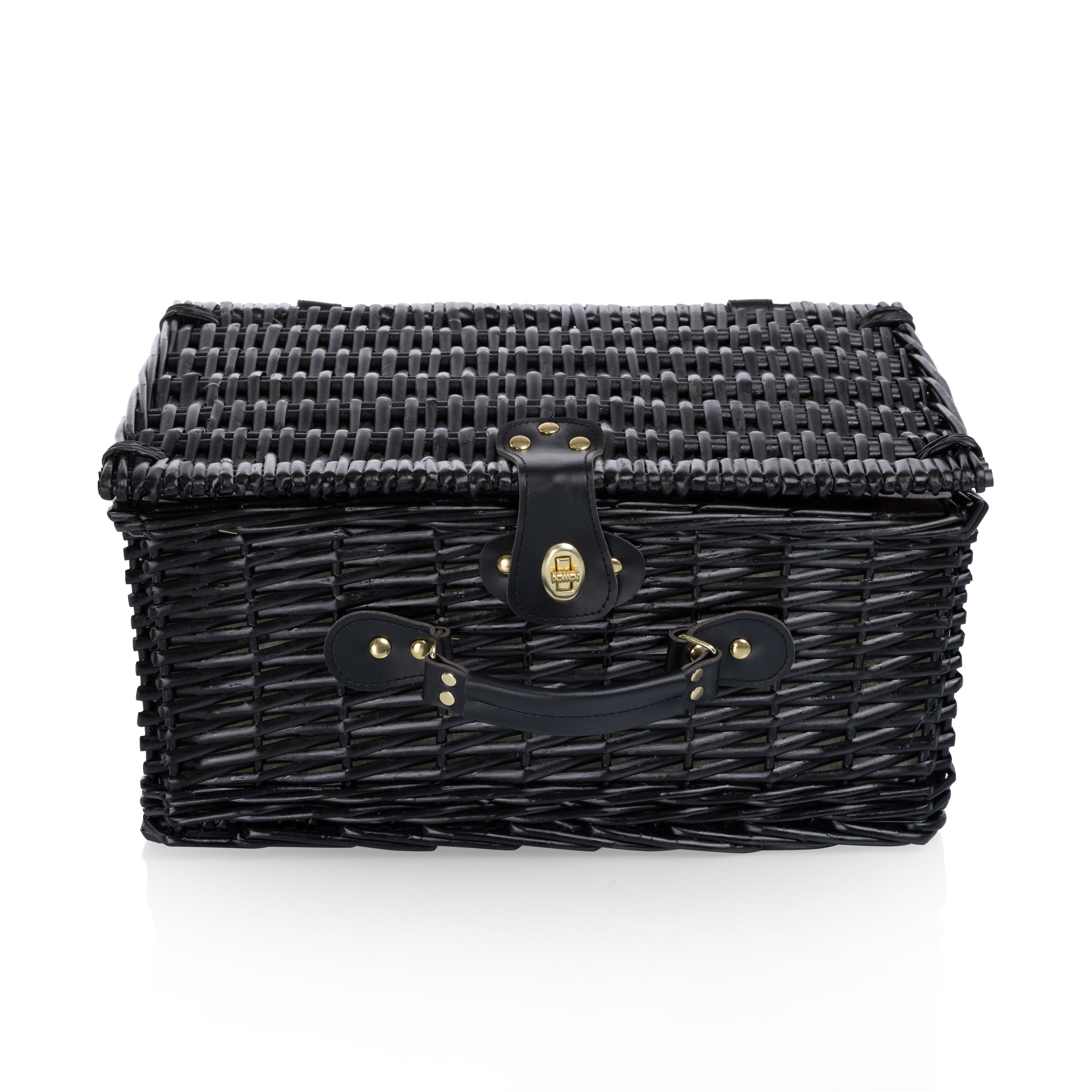 Picnic Basket Set for 2, Black Willow with Beige Accents-Picnic Time Family of Brands