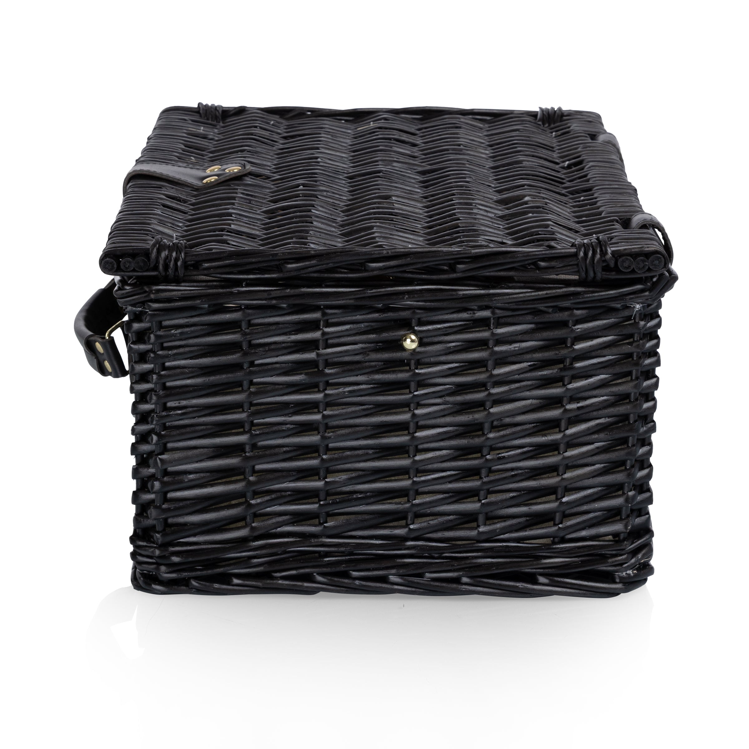 Picnic Basket Set for 2, Black Willow with Beige Accents-Picnic Time Family of Brands
