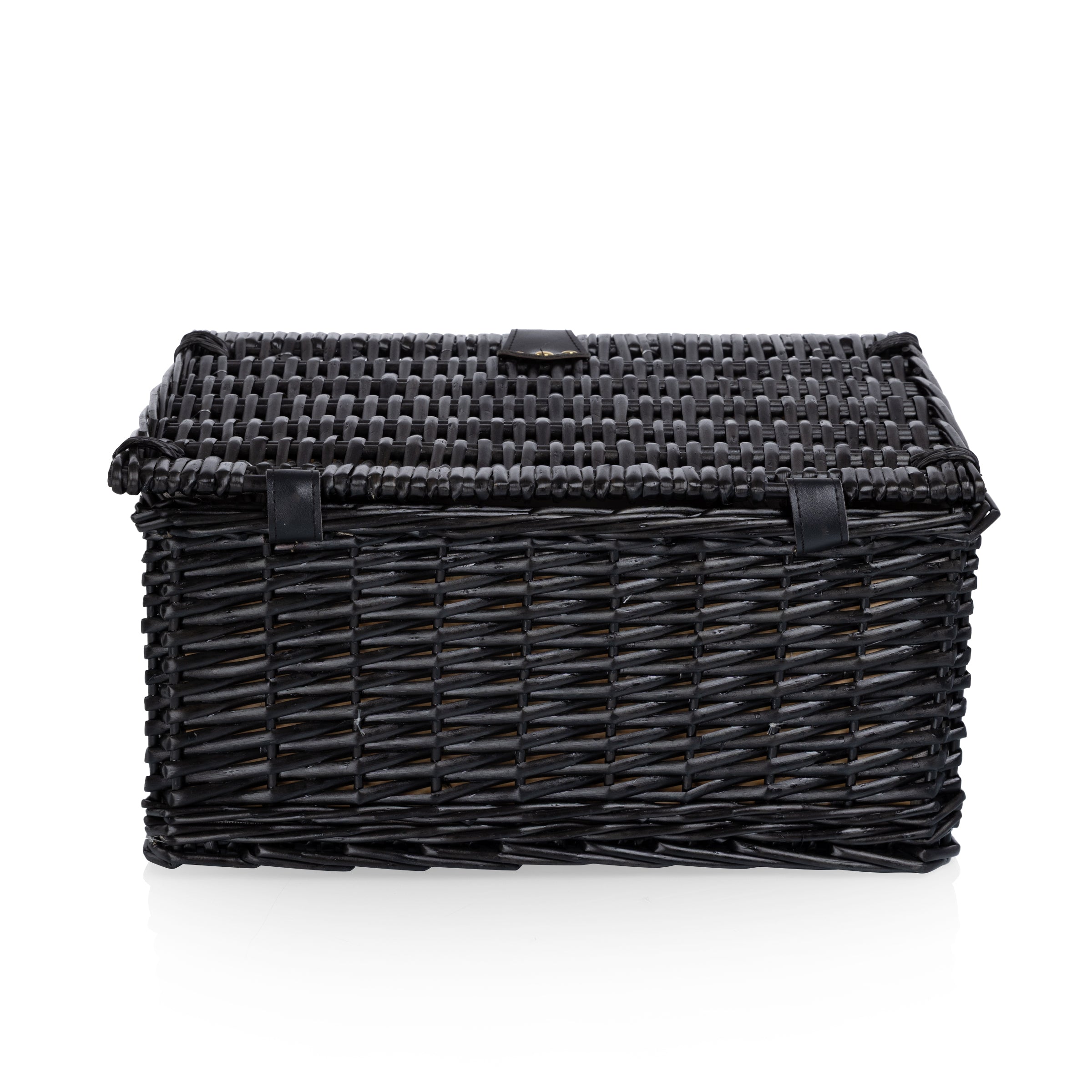 Picnic Basket Set for 2, Black Willow with Beige Accents-Picnic Time Family of Brands