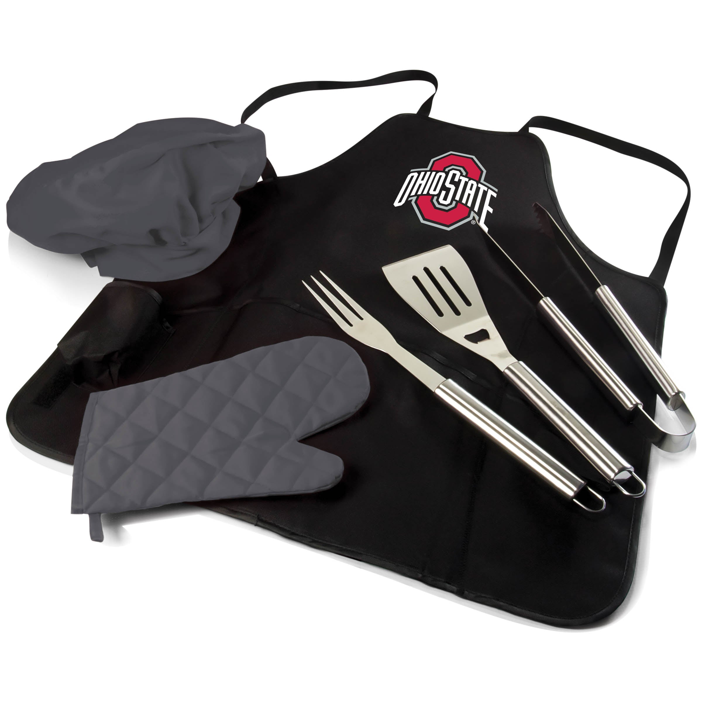 Ohio State Buckeyes - BBQ Apron Tote Pro Grill Set-Picnic Time Family of Brands