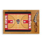 NC State Wolfpack Basketball Court - Icon Glass Top Cutting Board & Knife Set-Picnic Time Family of Brands