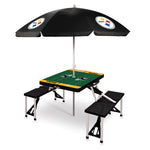 Pittsburgh Steelers - Picnic Table Portable Folding Table with Seats and Umbrella