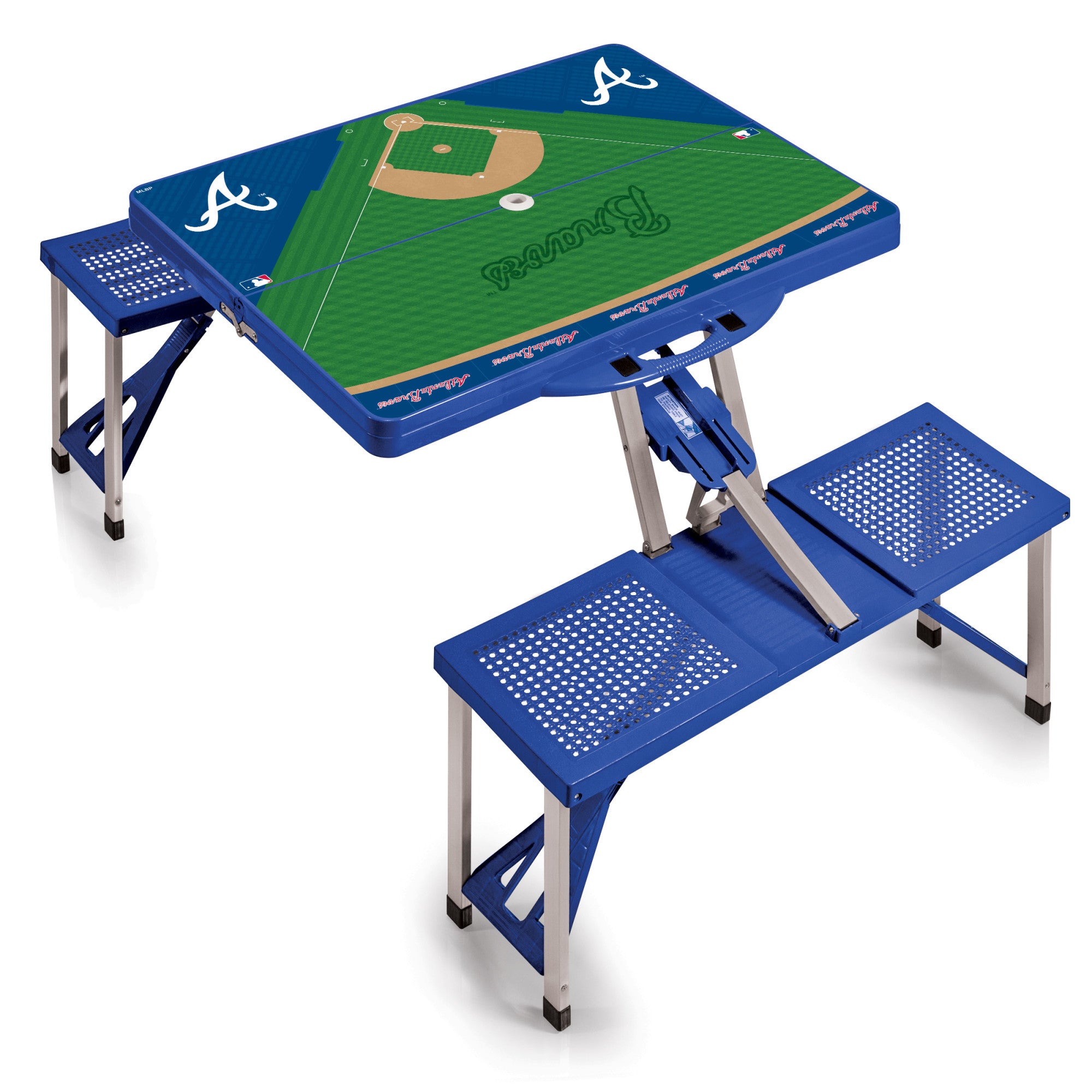 Atlanta Braves Baseball Diamond - Picnic Table Portable Folding Table with Seats