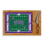 TCU Horned Frogs - Icon Glass Top Cutting Board & Knife Set