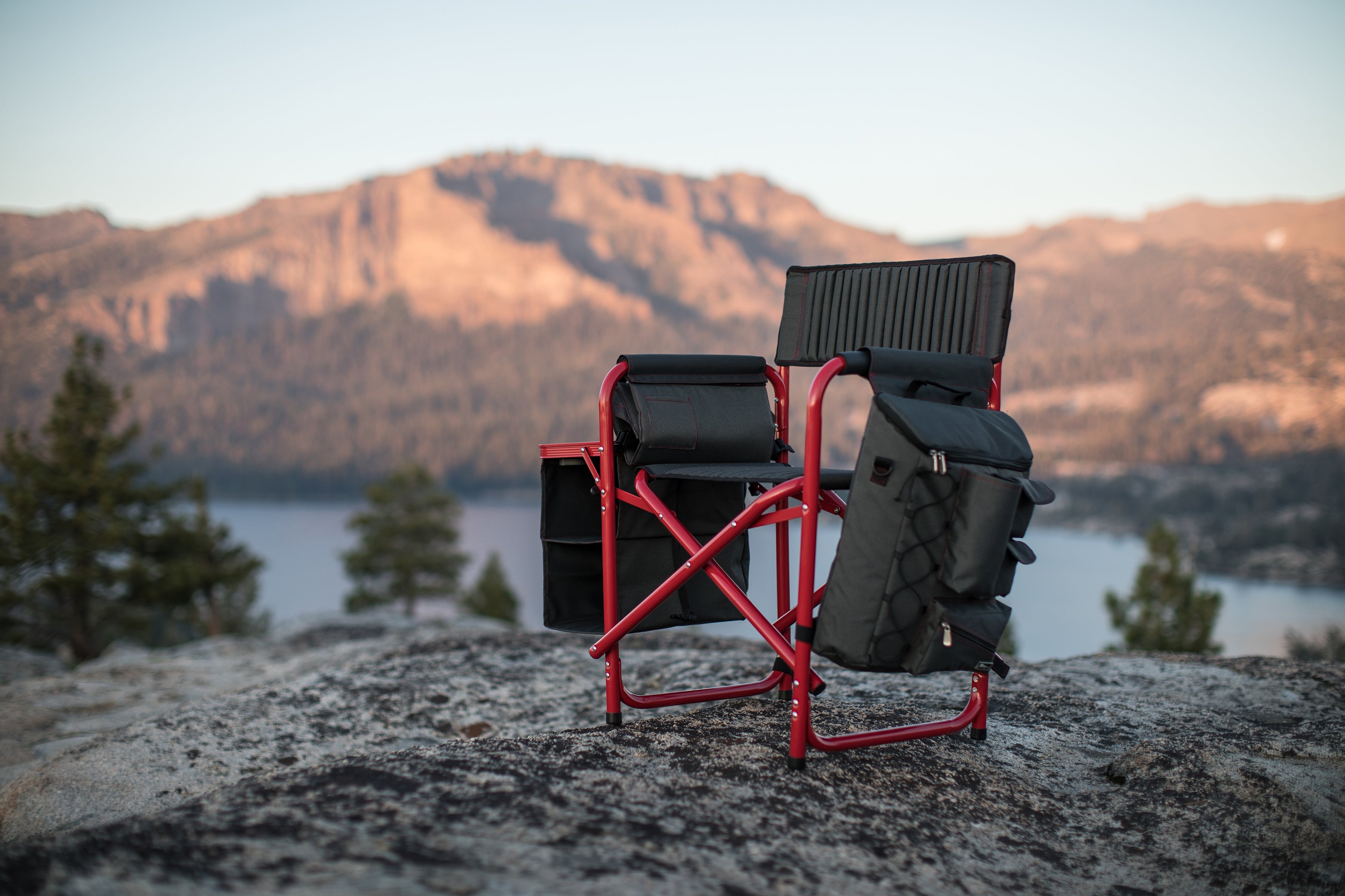 backpack hiking seat Picnic Time Dark Gray with Red Fusion Chair