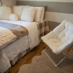 Mellow Dorm White Folding Plush Chair