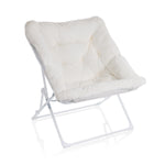 Mellow Dorm White Folding Plush Chair