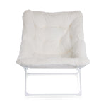 Mellow Dorm White Folding Plush Chair