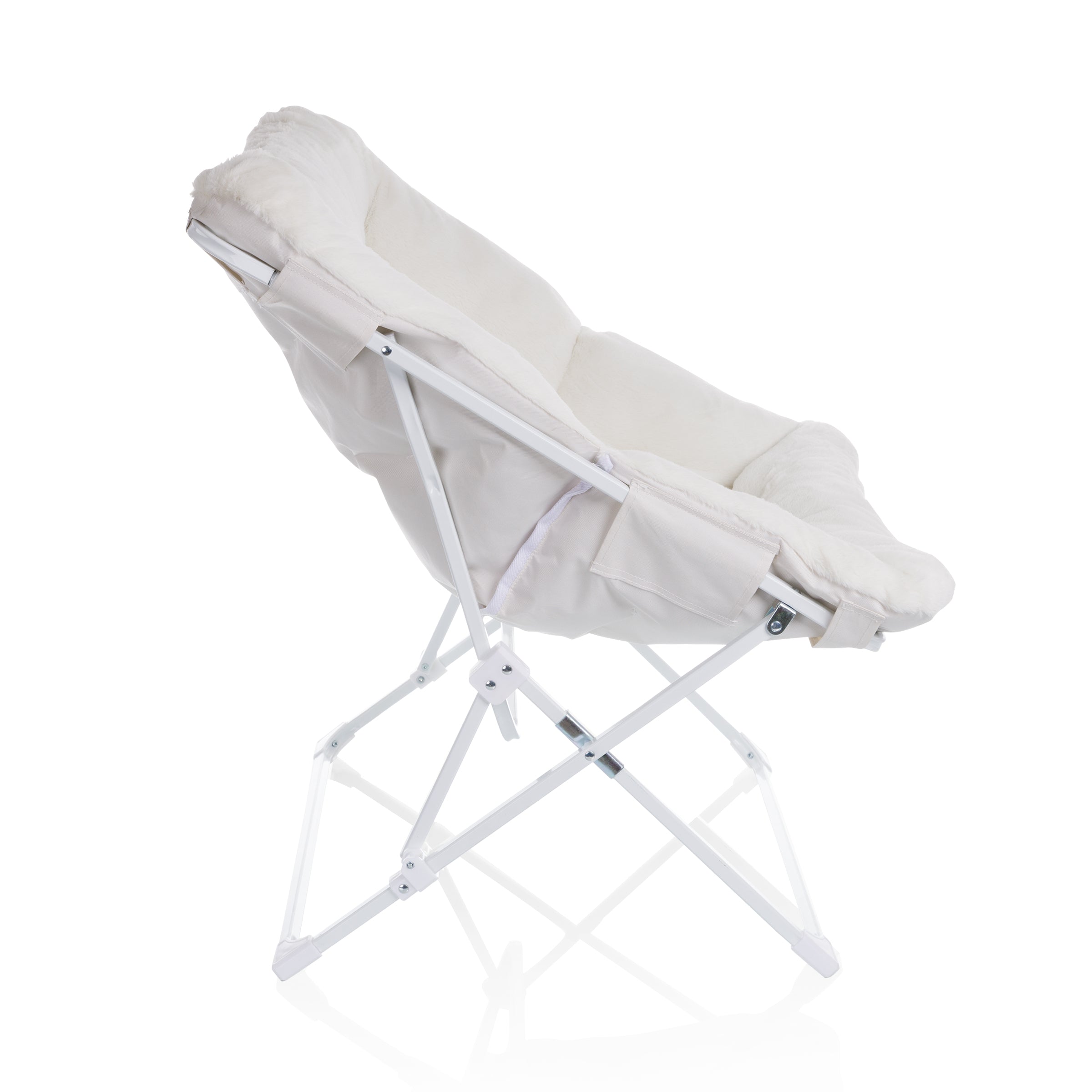Mellow Dorm White Folding Plush Chair