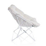 Mellow Dorm White Folding Plush Chair