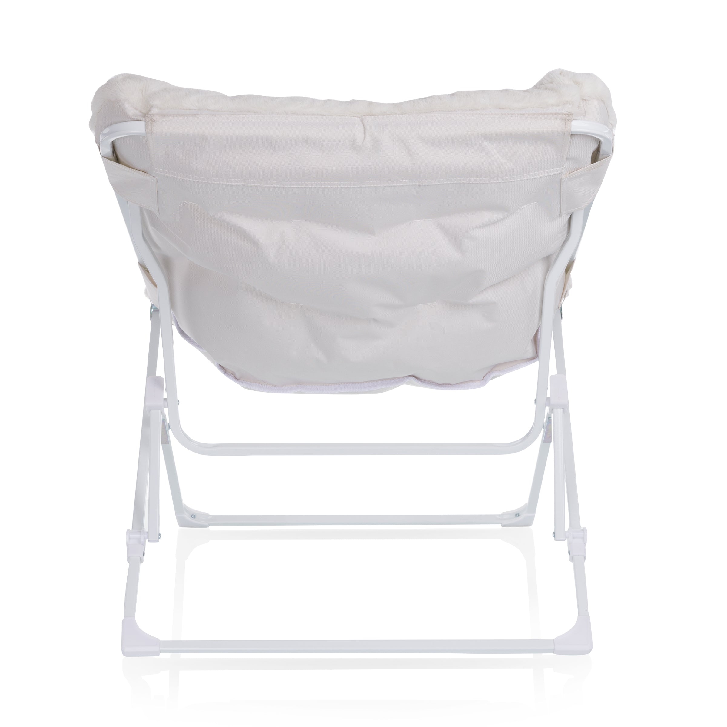 Mellow Dorm White Folding Plush Chair