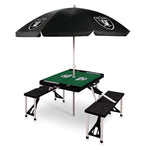 Las Vegas Raiders - Picnic Table Portable Folding Table with Seats and Umbrella