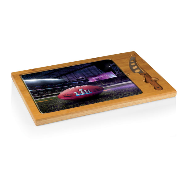 Super Bowl 52 Football Field - Icon Glass Top Cutting Board & Knife Set-Picnic Time Family of Brands