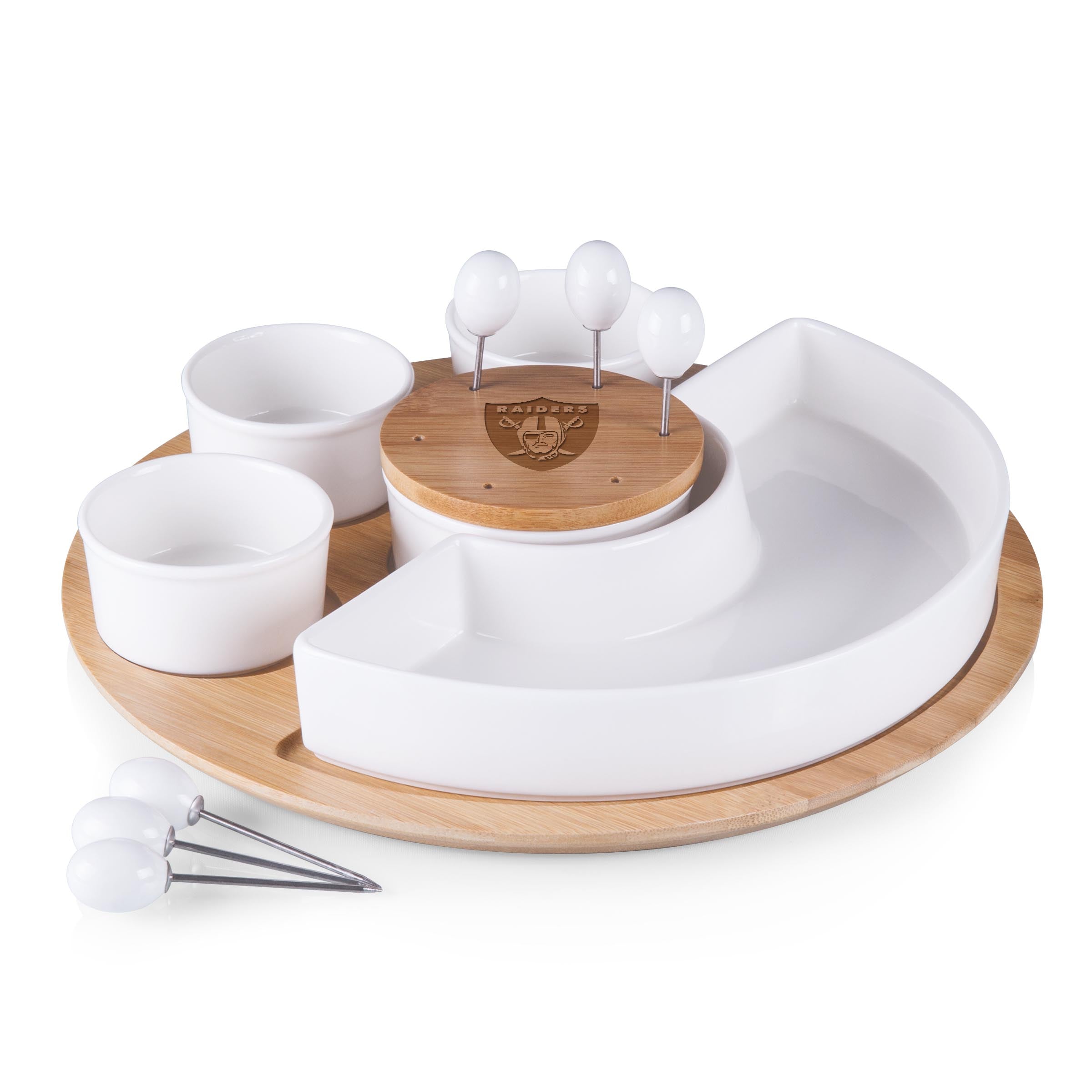Las Vegas Raiders - Symphony Appetizer Serving Tray Set-Picnic Time Family of Brands