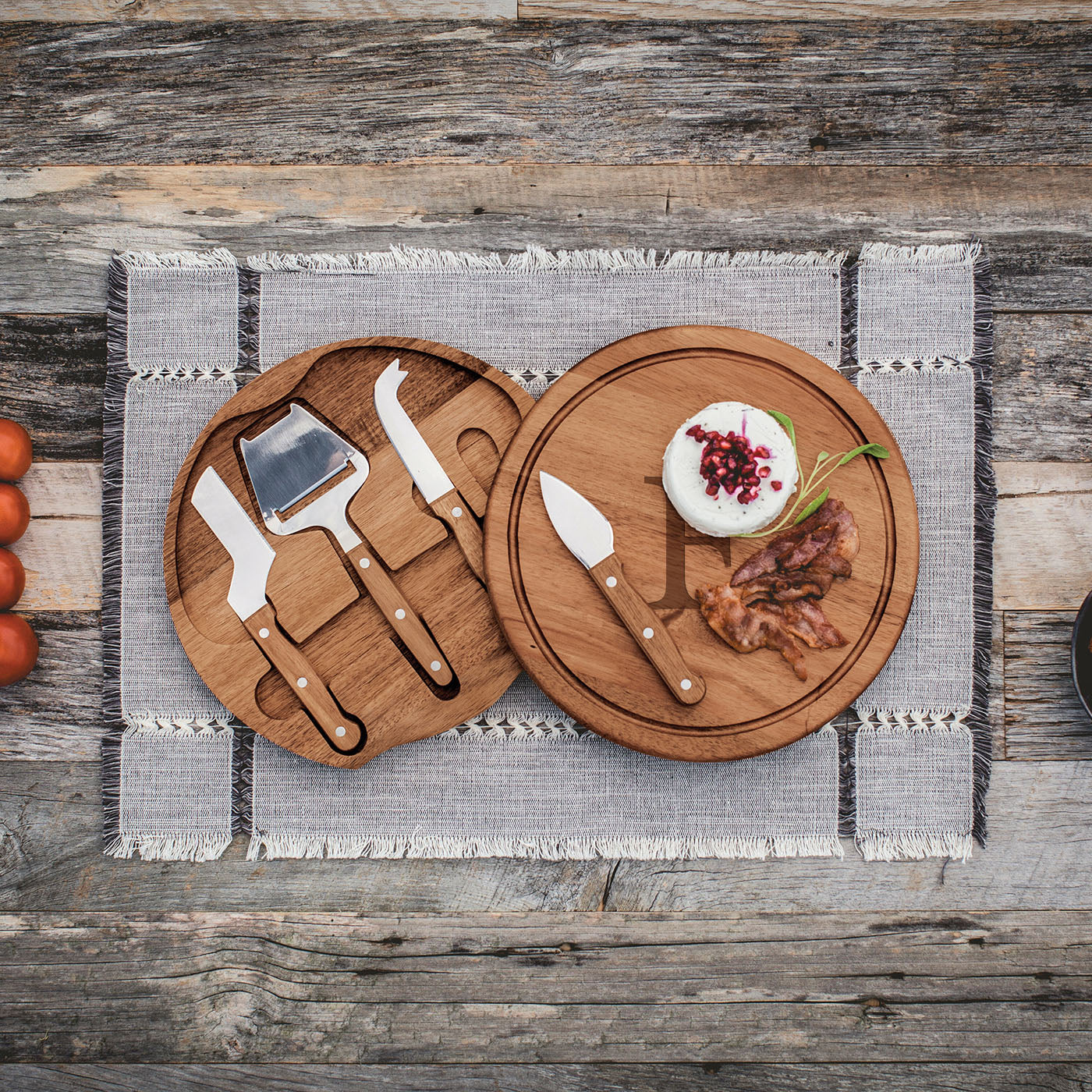 Monogram - Acacia Circo Cheese Cutting Board & Tools Set-Picnic Time Family of Brands