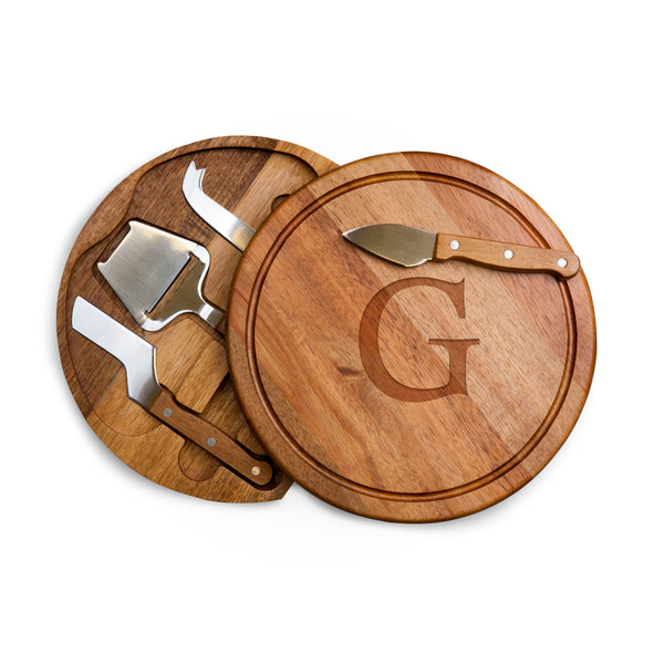 Monogram - Acacia Circo Cheese Cutting Board & Tools Set-Picnic Time Family of Brands