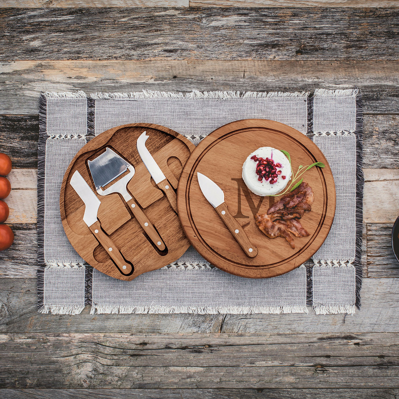 Monogram - Acacia Circo Cheese Cutting Board & Tools Set-Picnic Time Family of Brands