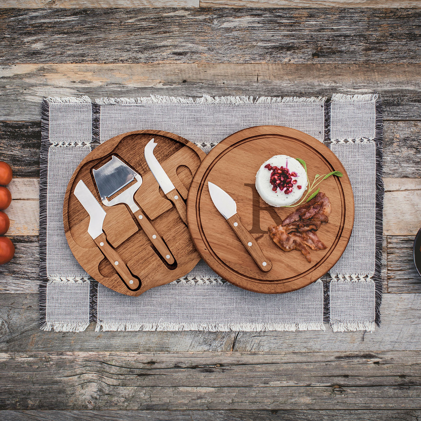 Monogram - Acacia Circo Cheese Cutting Board & Tools Set-Picnic Time Family of Brands