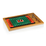 Cincinnati Bengals Football Field - Icon Glass Top Cutting Board & Knife Set