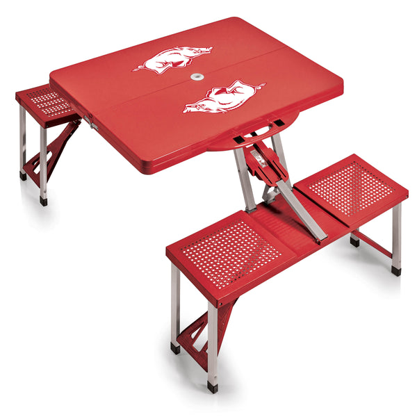 Arkansas Razorbacks - Picnic Table Portable Folding Table with Seats ...
